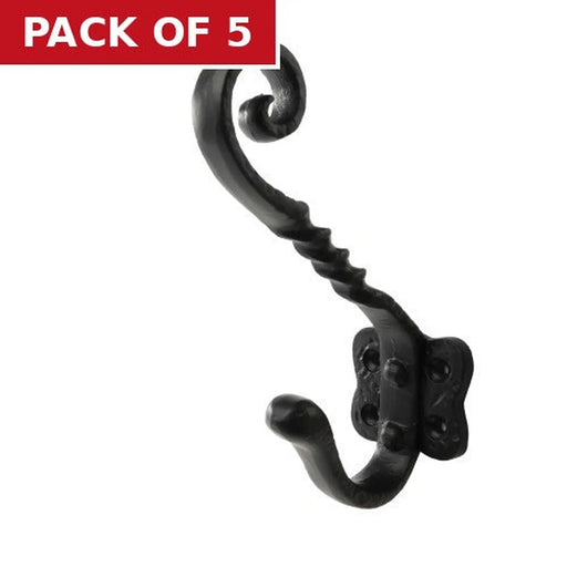 144mm (5 3/4") Tudor Hat & Coat Hook - Pack of 5
