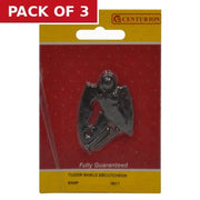 55mm x 25mm (2 1/8" x 1") Tudor Covered Shield Escutcheon - Pack of 3