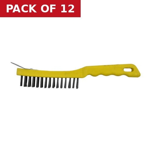 Wire Brush, Plastic 4 Row with Scraper - Pack of 12