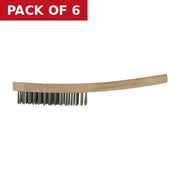 Wire Brush, Wooden  4 Row - Pack of 6