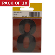 75mm Black Helvetica Bold Condensed Style Vinyl Number 8 - Pack of 10