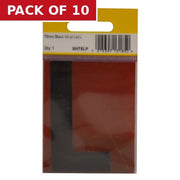 75mm Black Helvetica Bold Condensed Style Vinyl Letter L - Pack of 10