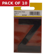 75mm Black Helvetica Bold Condensed Style Vinyl Letter Z - Pack of 10