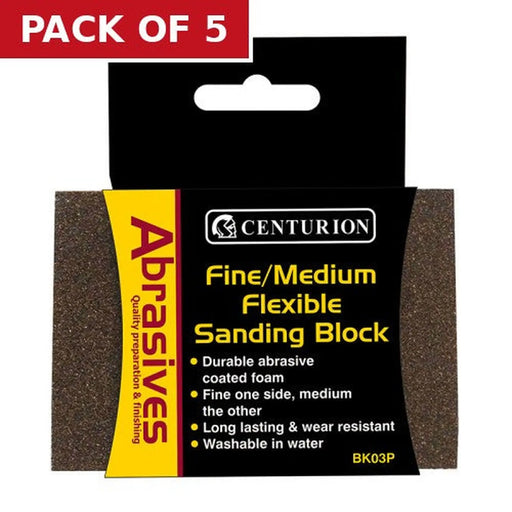 Abrasives Angled Sanding Block, Fine/Medium 97 x 67 x 27mm - Pack of 5