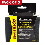 Abrasives Double Sided Sanding Pads, Medium 115 x 140 x 5mm (Pack - Pack of 5