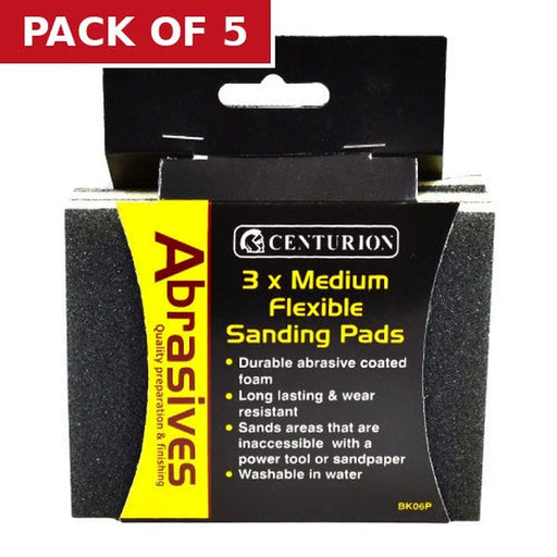Abrasives Double Sided Sanding Pads, Medium 115 x 140 x 5mm (Pack - Pack of 5