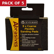 Abrasives Double Sided Sanding Pads, Coarse 115 x 140 x 5mm (Pack - Pack of 5