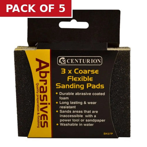 Abrasives Double Sided Sanding Pads, Coarse 115 x 140 x 5mm (Pack - Pack of 5