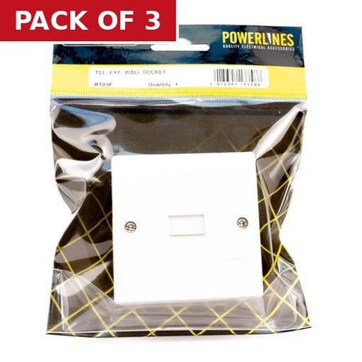 Surface Mounted Secondary Telephone Wall Socket - Pack of 3