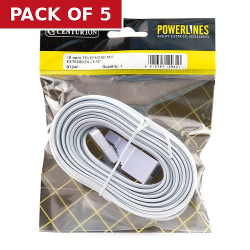 Telephone Extension Lead, 10m - Pack of 5