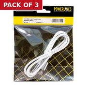 1M USB-A to iPhone Style Braided Cable - Pack of 3
