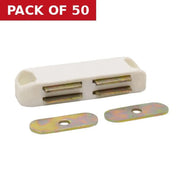 70mm White Twin Magnetic Catch - Pack of 50