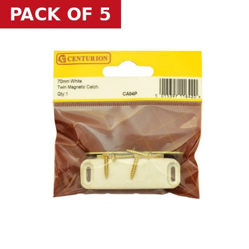 70mm White Twin Magnetic Catch - Pack of 5