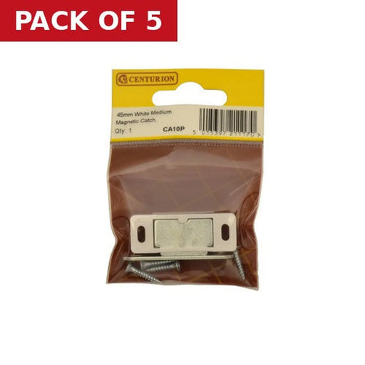 45mm White Medium Magnetic Catch - Pack of 5