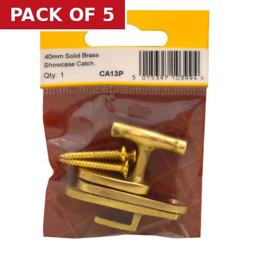 40mm PB Solid Brass Showcase Catch - Pack of 5