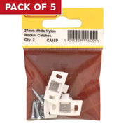 27mm White Nylon Rocker Catch (Pack of 2) - Pack of 5