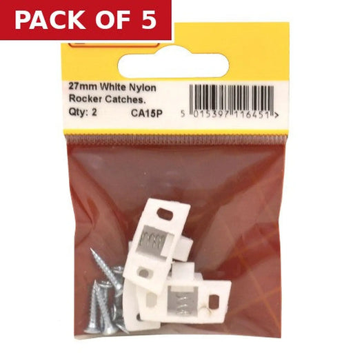 27mm White Nylon Rocker Catch (Pack of 2) - Pack of 5