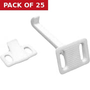 60mm White Plastic Kiddiguard Catch - Pack of 25