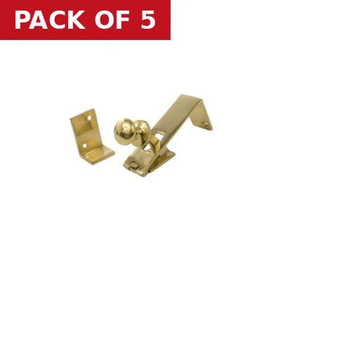 Solid Brass Counter Flap Catch, Polished Brass, 85mm - Pack of 5