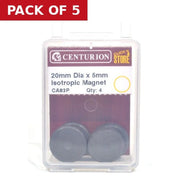 20mm Diameter x 5mm Isotropic Ferrite  Magnet (Pack of 4) - Pack of 5