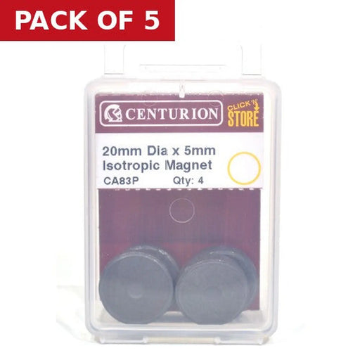 20mm Diameter x 5mm Isotropic Ferrite  Magnet (Pack of 4) - Pack of 5
