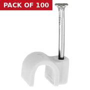 White Cable Clips 4mm - Pack of 100