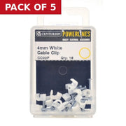 White Cable Clips 4mm - Pack of 5