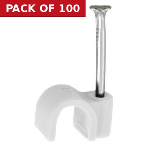 White Cable Clips 7mm - Pack of 100