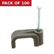 Grey Cable Clips 6mm - Pack of 100