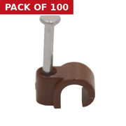 Cable Clips - Brown Round - 7mm -CC13L - Pack of 100