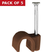 Brown Cable Clips 7mm - Pack of 5