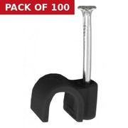 Black Cable Clips 7mm - Pack of 100