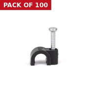 Black Round Cable Clips 5mm - Pack of 100