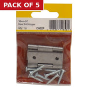 38mm SC Steel Butt Hinge (1 pair) - Pack of 5