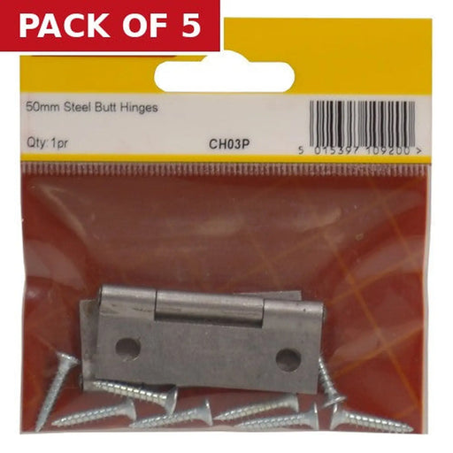 50mm SC Steel Butt Hinge (1 pair) - Pack of 5