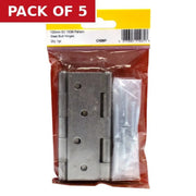 Steel Butt Hinges, 100mm - Pack of 5