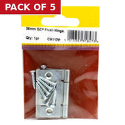 38mm BZP Flush Hinges (1 pair) - Pack of 5