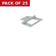 Steel Flush Hinges, Zinc Plated, 50mm - Pack of 25