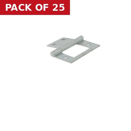 Steel Flush Hinges, Zinc Plated, 50mm - Pack of 25