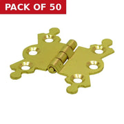 Steel Butterfly Hinges, Electro Brassed, 42mm - Pack of 50