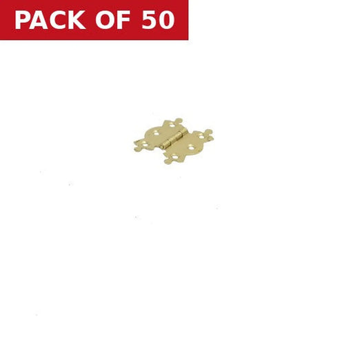 Steel Butterfly Hinges, Electro Brassed, 51mm - Pack of 50