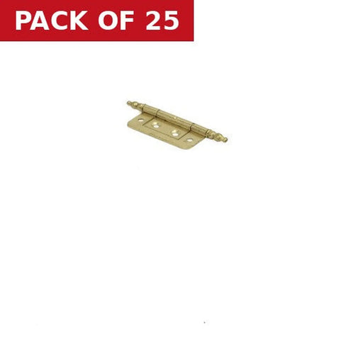 Finial Steel Flush Hinges, Electro Brassed, 50mm - Pack of 25