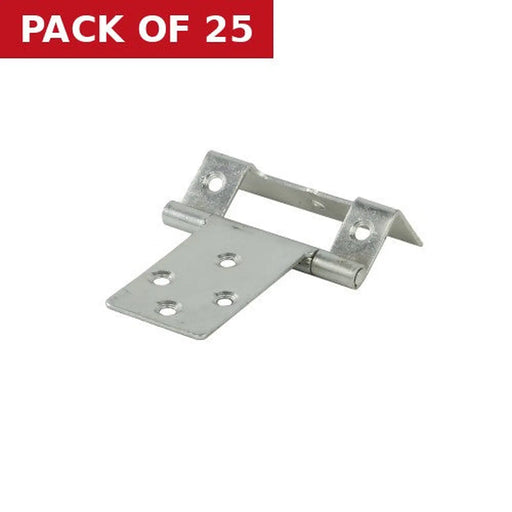 Single Cranked Steel Flush Hinges, Zinc Plated, 51mm x 16mm - Pack of 25