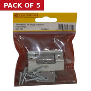Single Cranked Steel Flush Hinges, Zinc Plated, 51mm x 16mm - Pack of 5