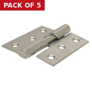 Steel Rising Butt Hinges, Left, Zinc Plated, 76mm - Pack of 5