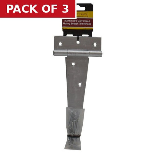Heavy Galvanised Scotch Tee Hinge, 200mm - Pack of 3