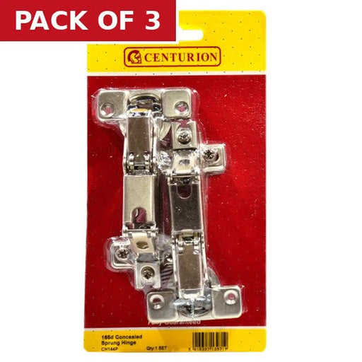 Slide On Sprung Concealed Hinges 165°, Nickel plated, 35mm - Pack of 3