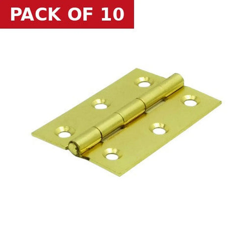 Steel Butt Hinges, Brassed, 75mm - Pack of 10