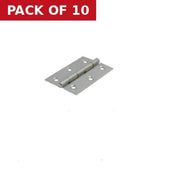 Steel Butt Hinges, Chromed, 75mm - Pack of 10