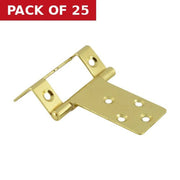 Single Cranked Steel Flush Hinges, Electro brassed, 51mm x 16mm - Pack of 25